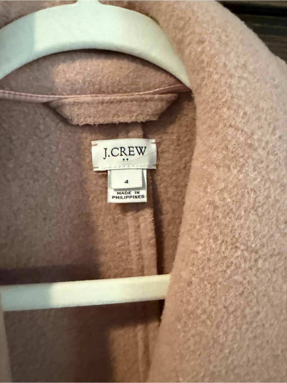 J.Crew Women's Blush Pink Wool-Blend Pea Coat - Picture 2 of 3